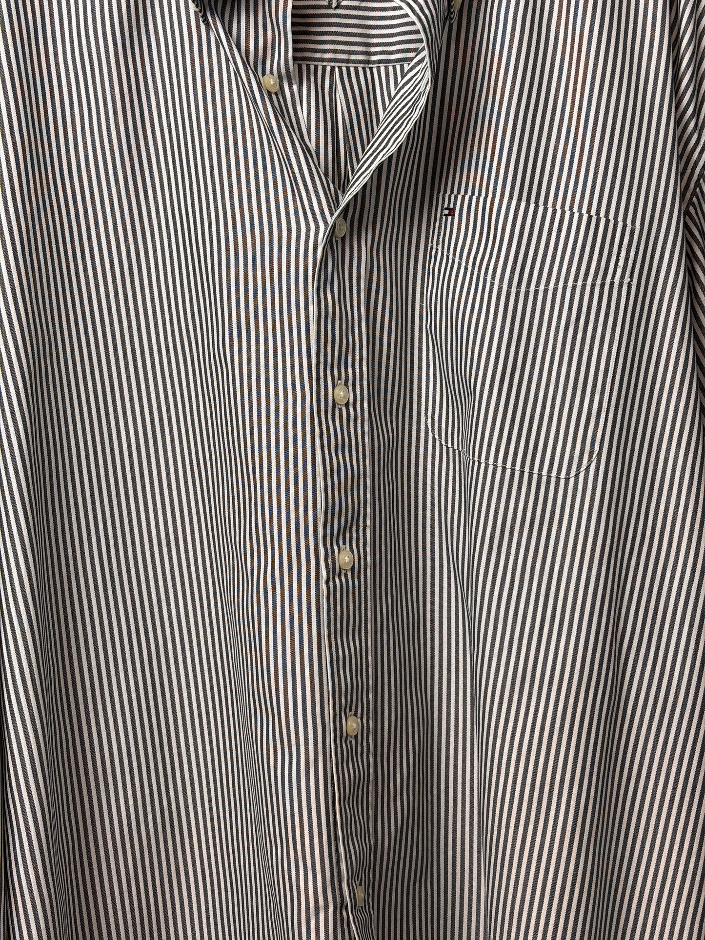 NEW TOMMY HILFIGER LONG SLEEVE NAVY STRIPE