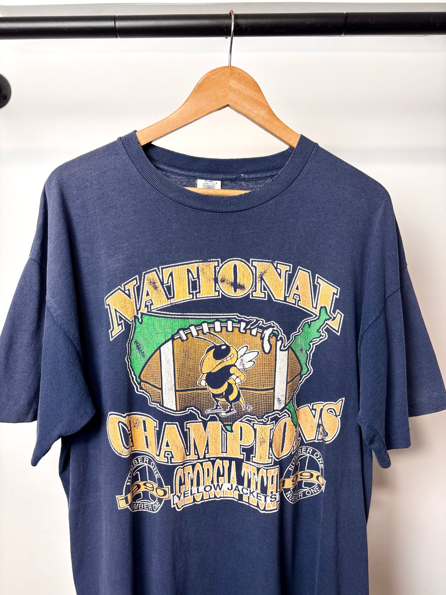 VINTAGE GEORGIA TECH FADED TEE NAVY