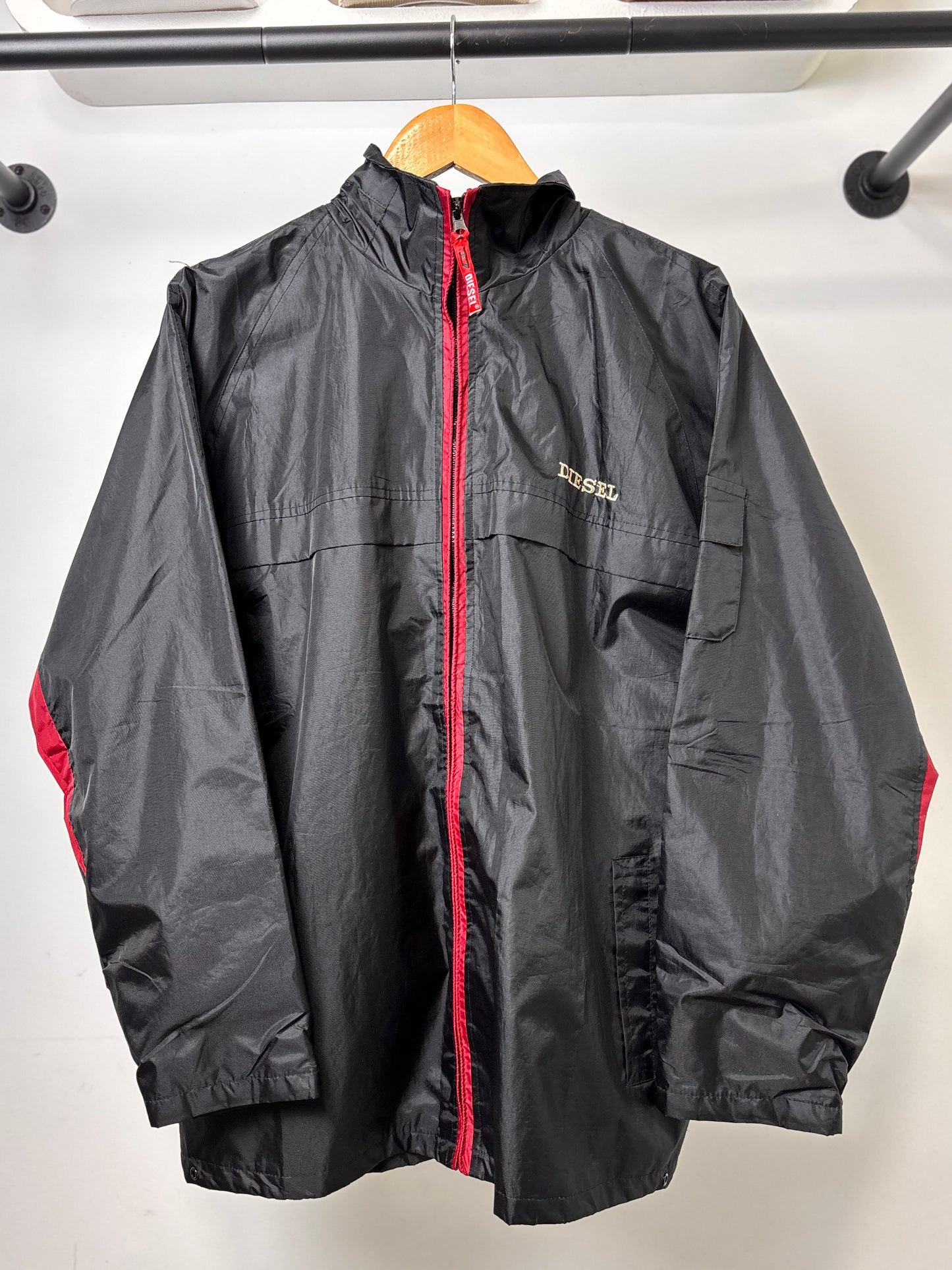 Y2k DIESEL ZIP UP JACKET BLACK