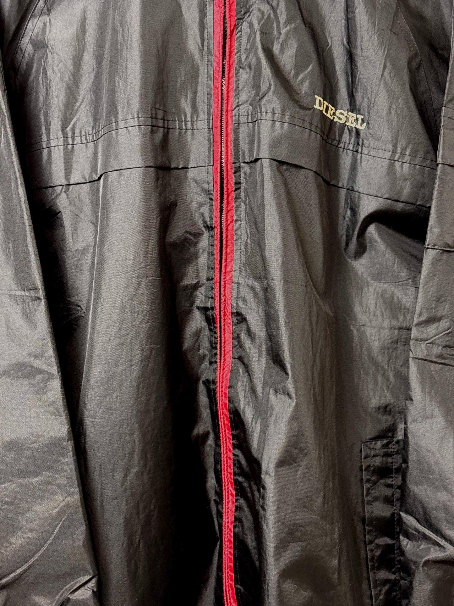 Y2k DIESEL ZIP UP JACKET BLACK