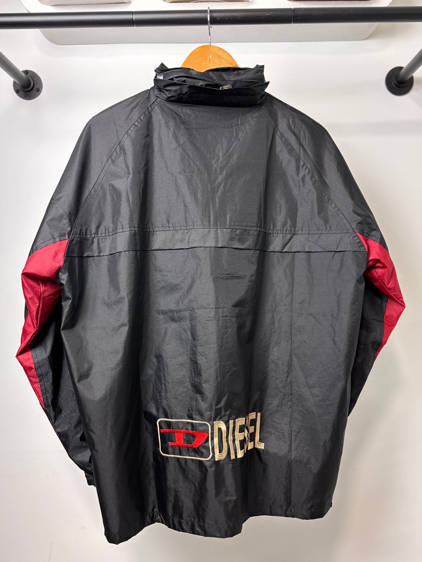 Y2k DIESEL ZIP UP JACKET BLACK