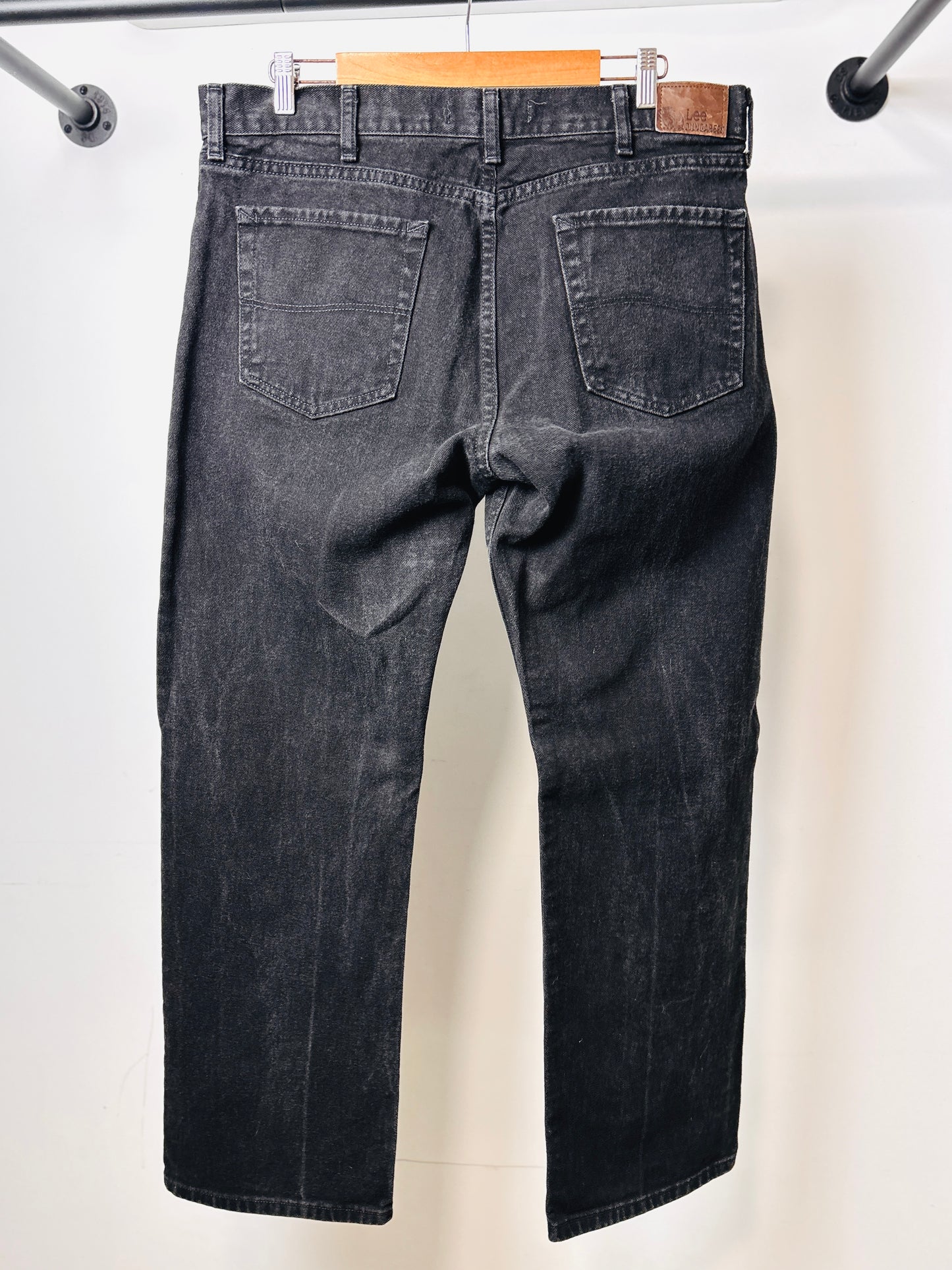 Y2K LEE DUGAREES STRAIGHT FIT JEANS BLACK