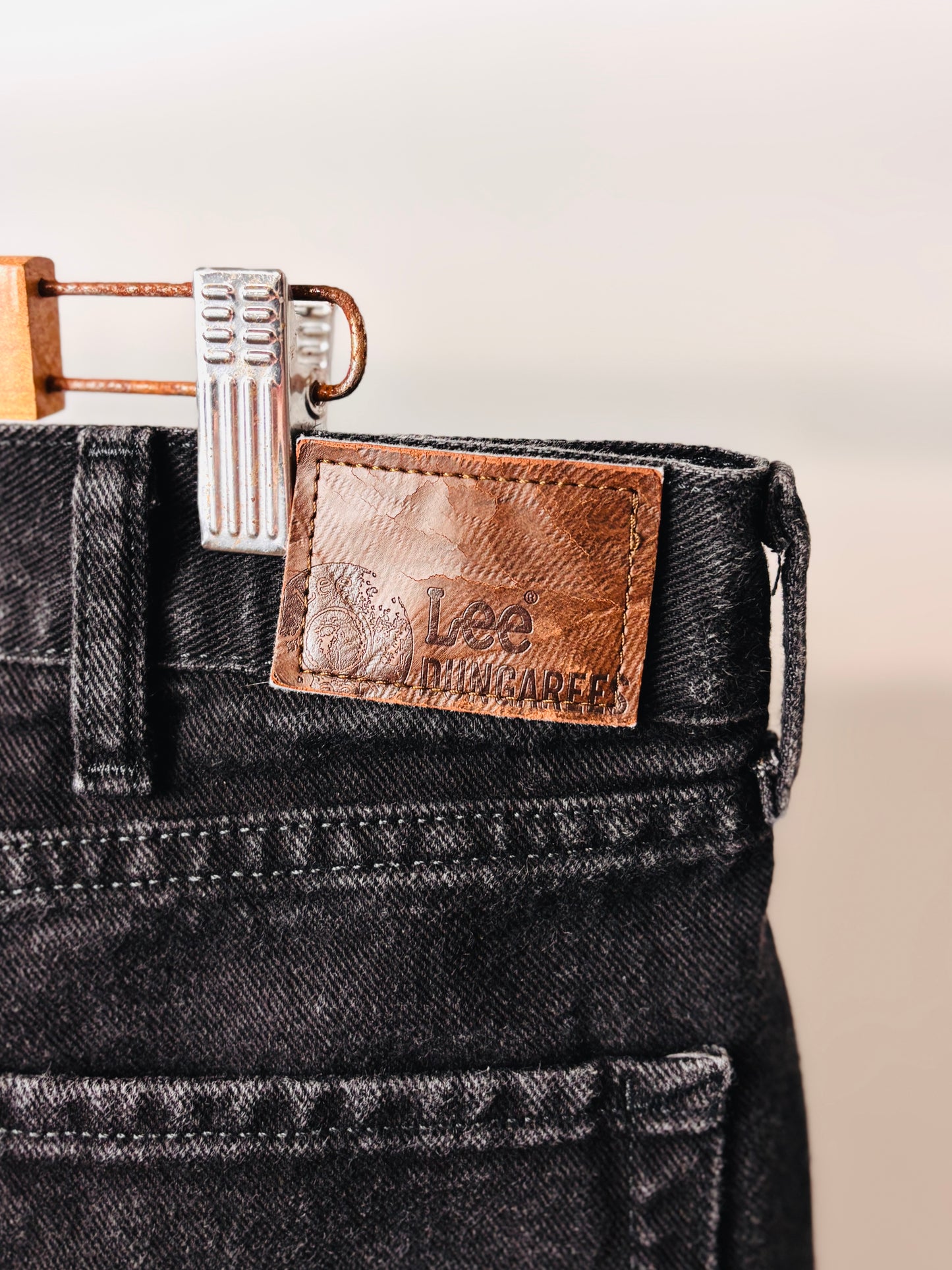 Y2K LEE DUGAREES STRAIGHT FIT JEANS BLACK