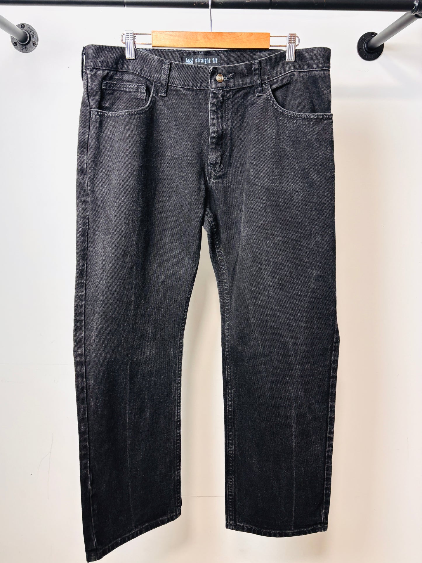Y2K LEE DUGAREES STRAIGHT FIT JEANS BLACK