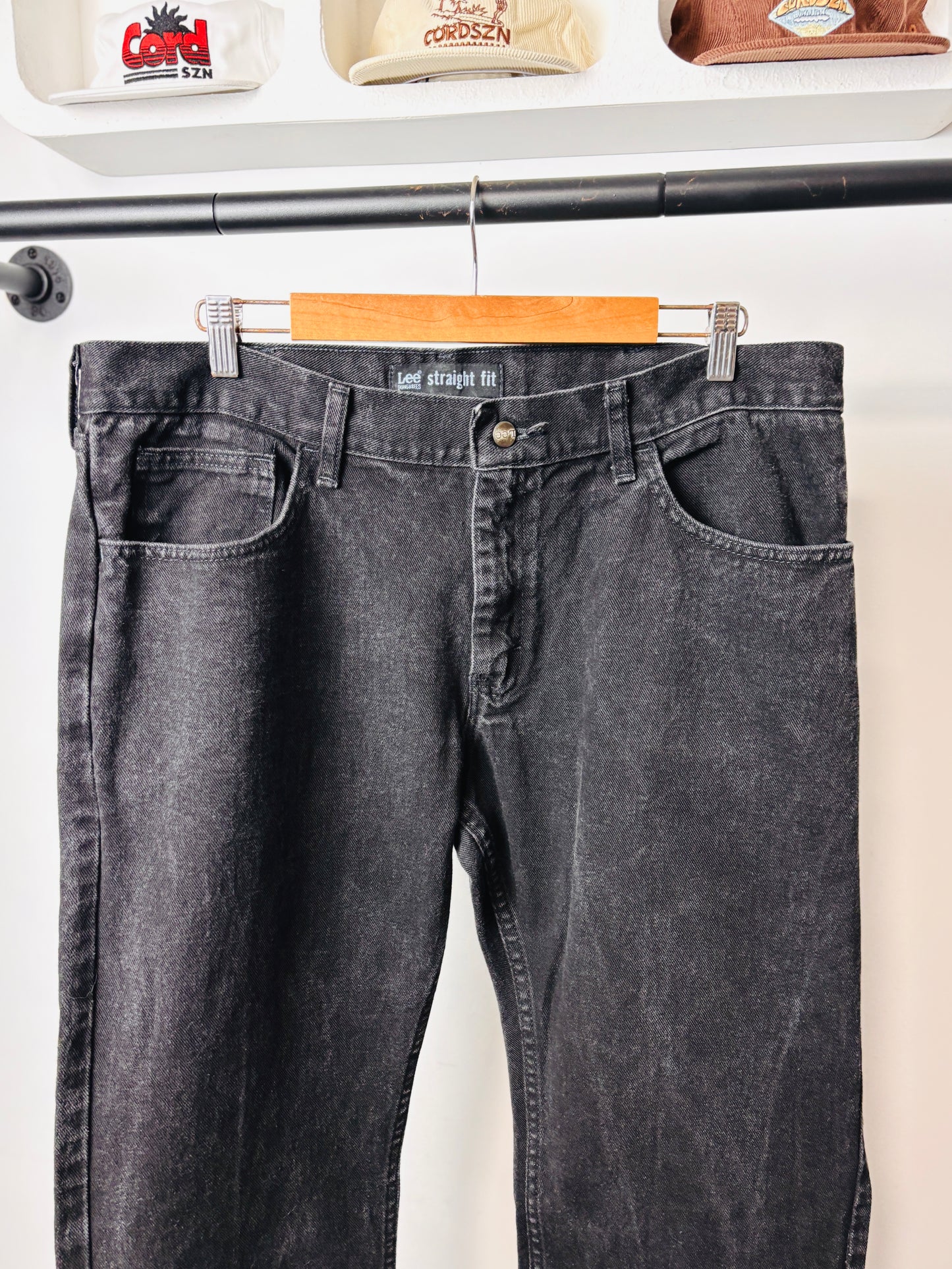Y2K LEE DUGAREES STRAIGHT FIT JEANS BLACK