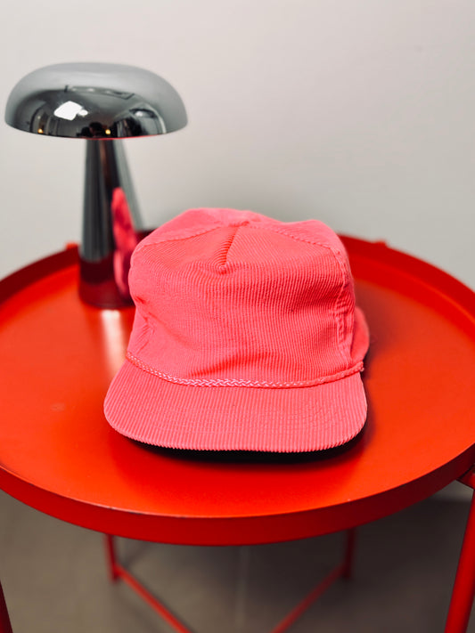 Y2K NEON PINK CORDUROY HAT