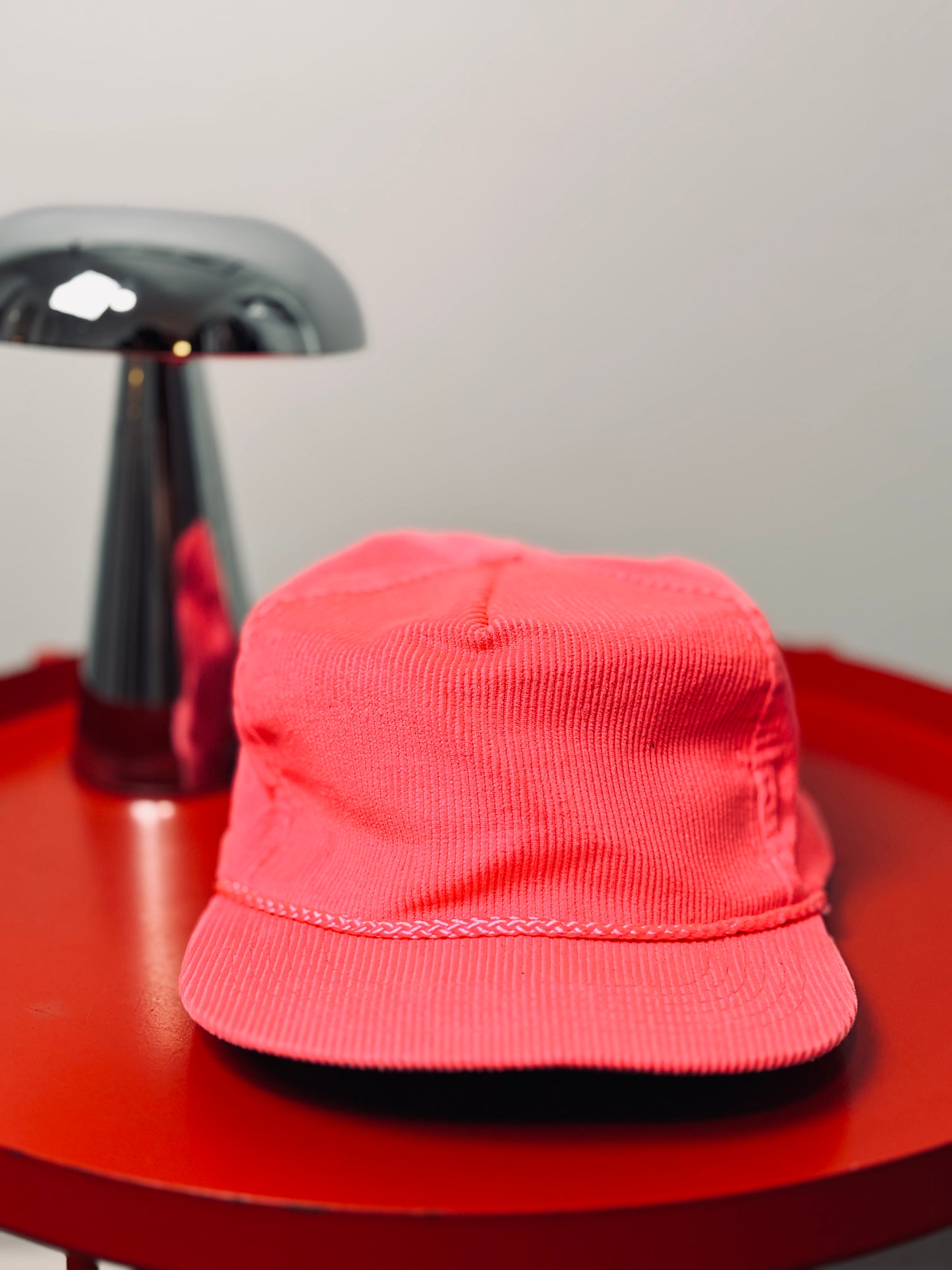Y2K NEON PINK CORDUROY HAT