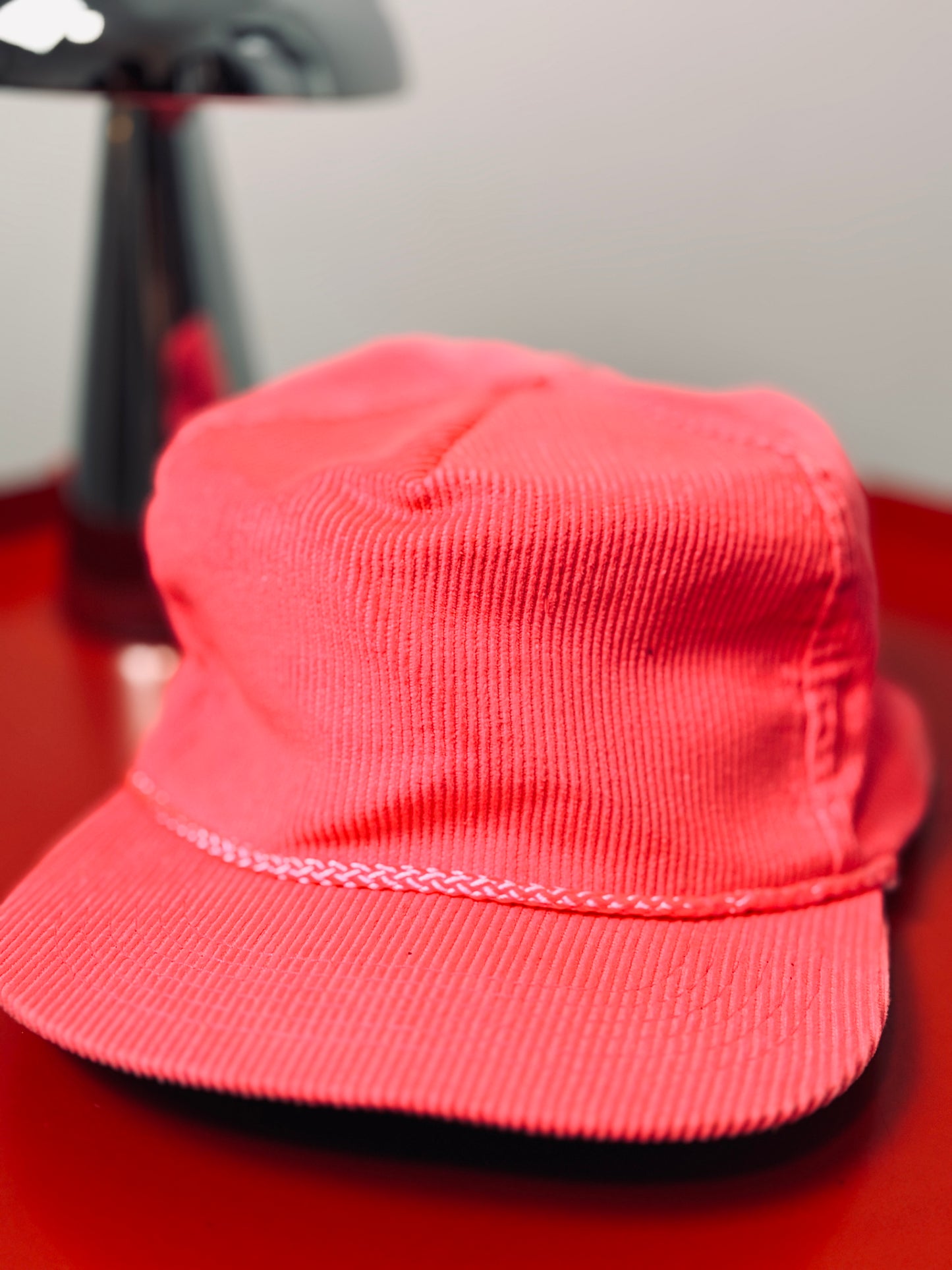 Y2K NEON PINK CORDUROY HAT