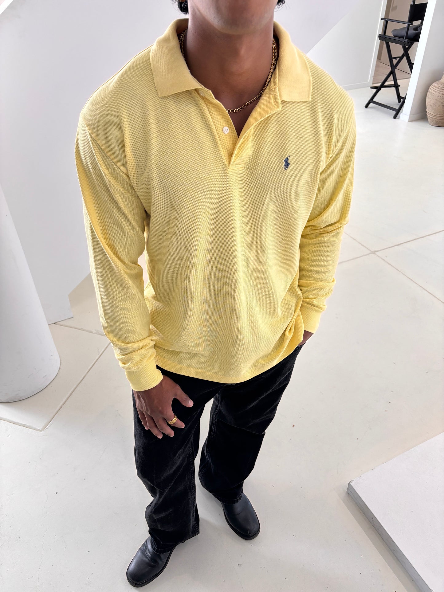 POLO SPORT LONG SLEEVE POLO SHIRT YELLOW