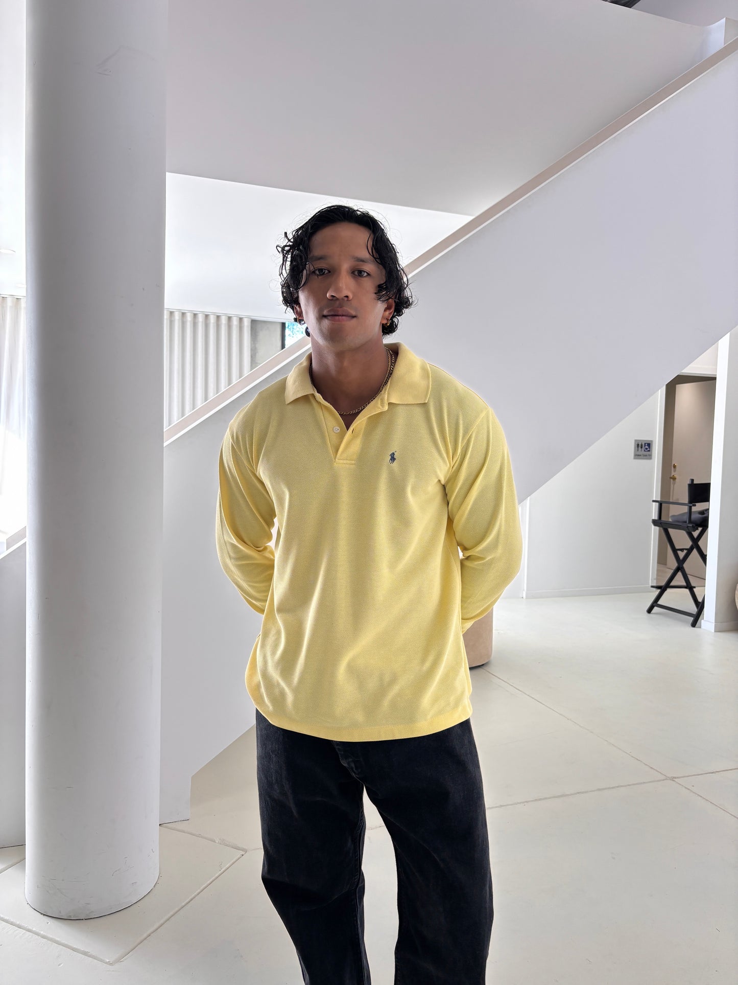 POLO SPORT LONG SLEEVE POLO SHIRT YELLOW