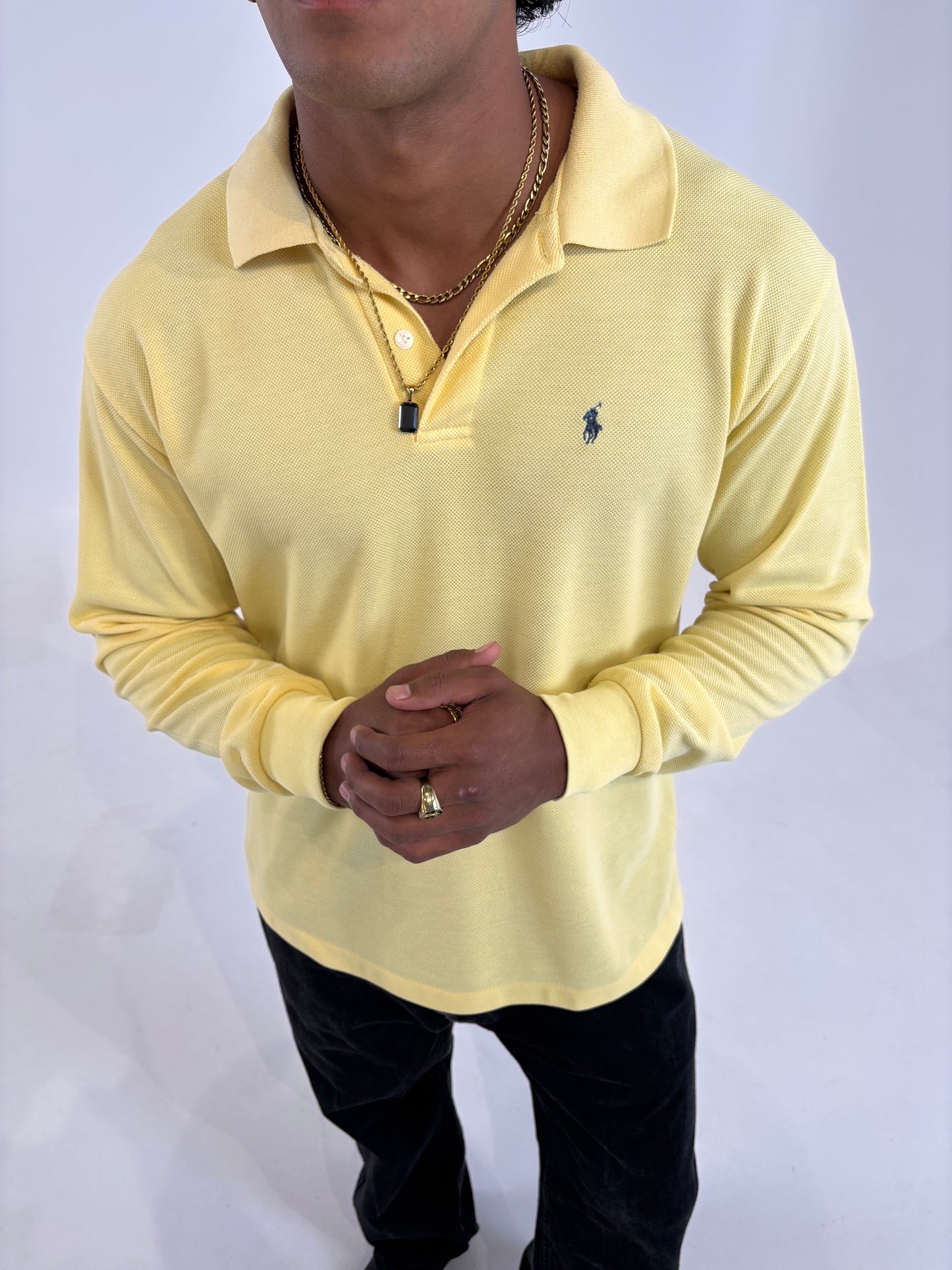 POLO SPORT LONG SLEEVE POLO SHIRT YELLOW