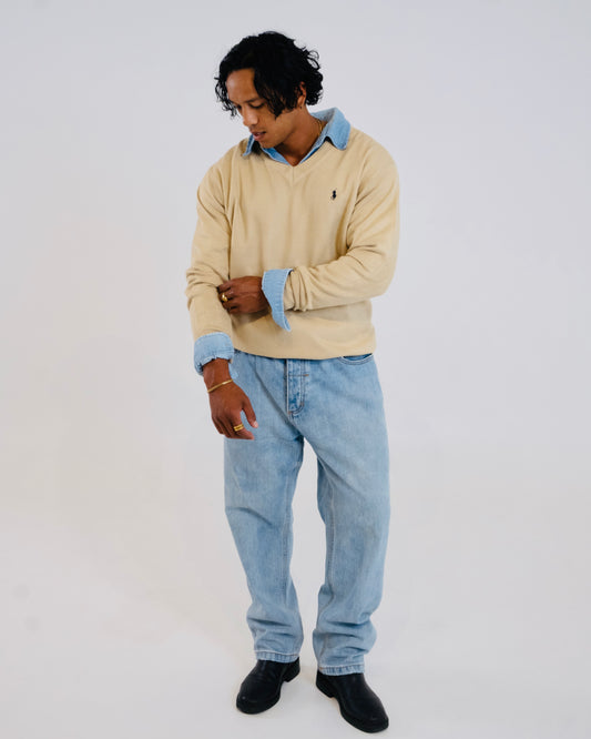 POLO RALPH LAUREN VNECK SWEATER BEIGE