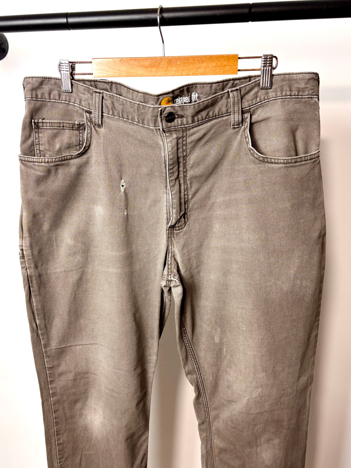 CARHARRT FADED CARPENTER RELAXED FIT PANTS GREY