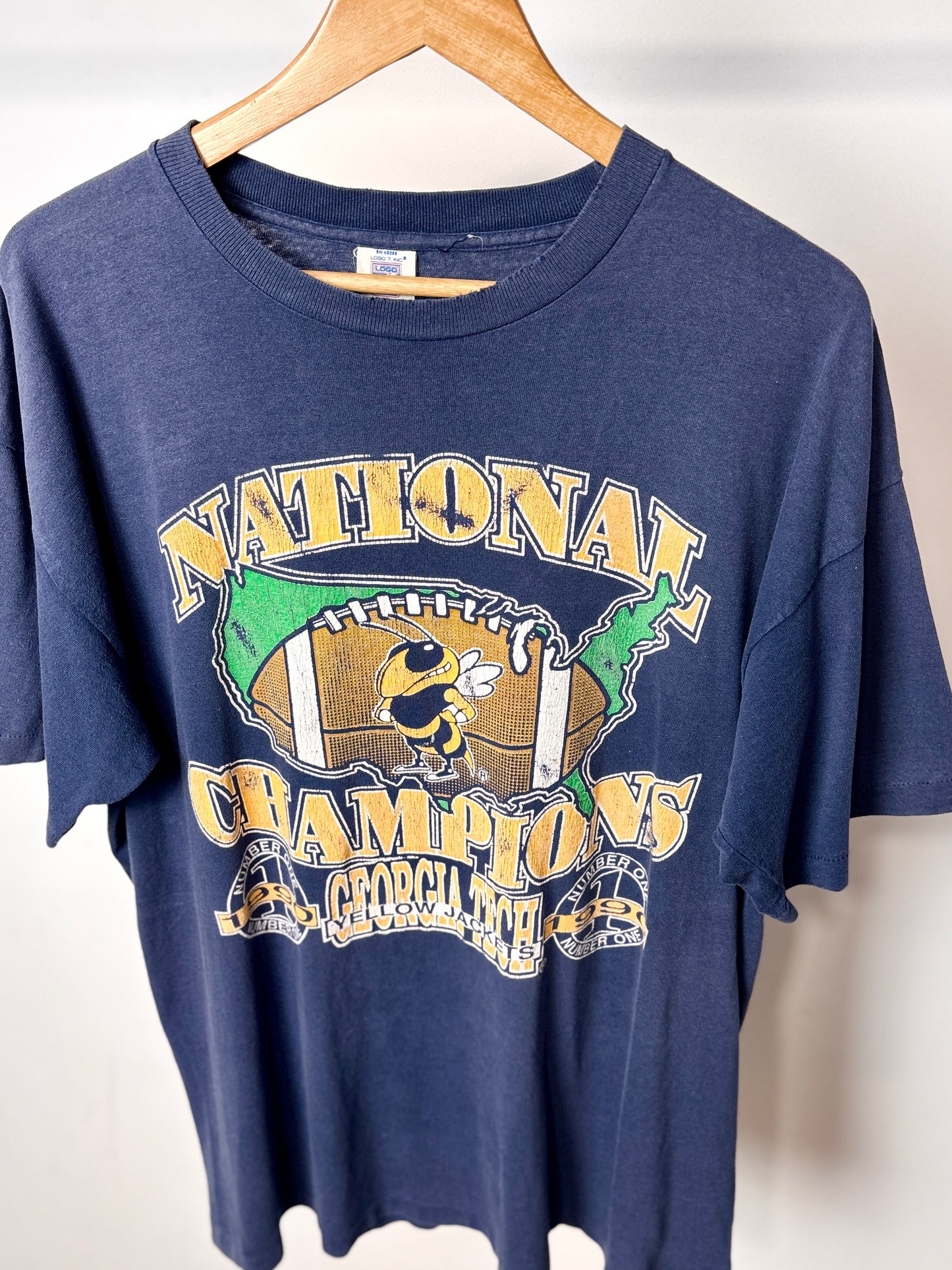VINTAGE GEORGIA TECH FADED TEE NAVY