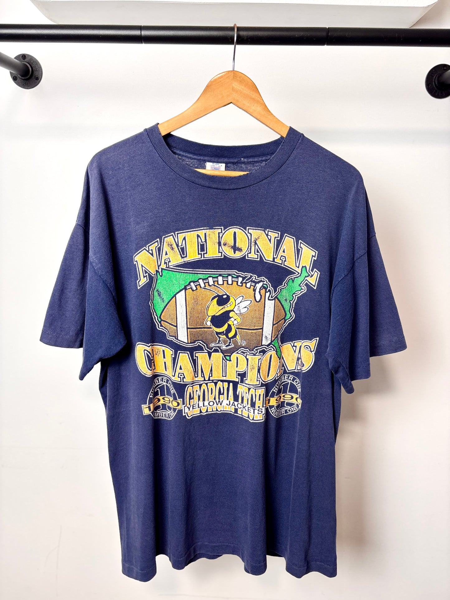 VINTAGE GEORGIA TECH FADED TEE NAVY