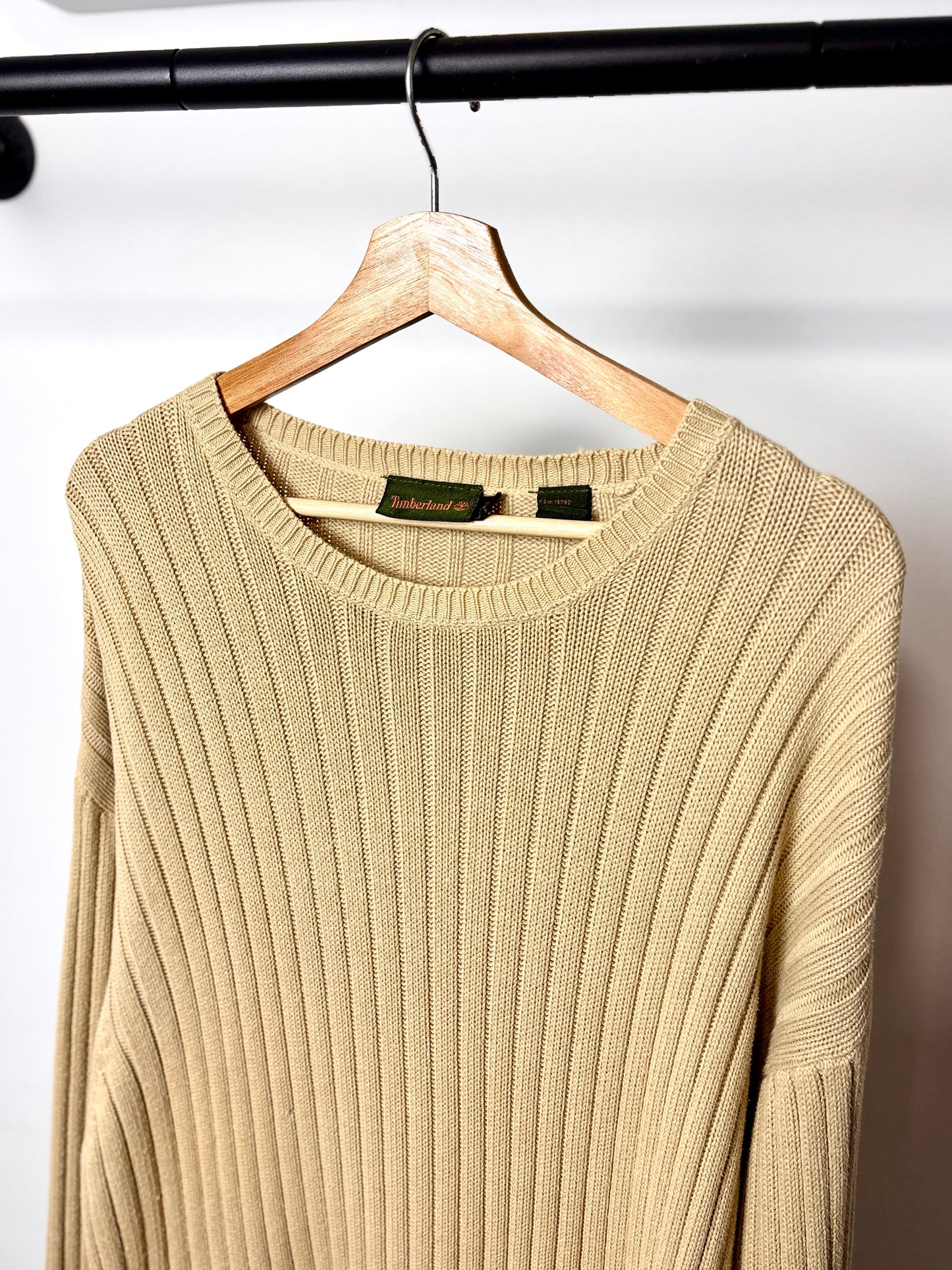 Y2K OVERSIZED TIMBERLAND SWEATER BEIGE