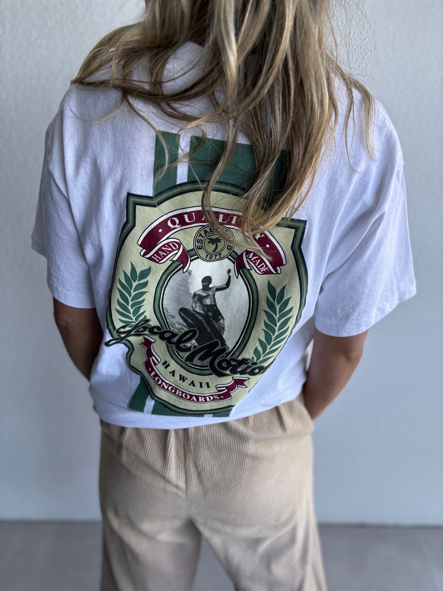 VINTAGE LOCAL MOTION LONGBOARDS TEE WHITE
