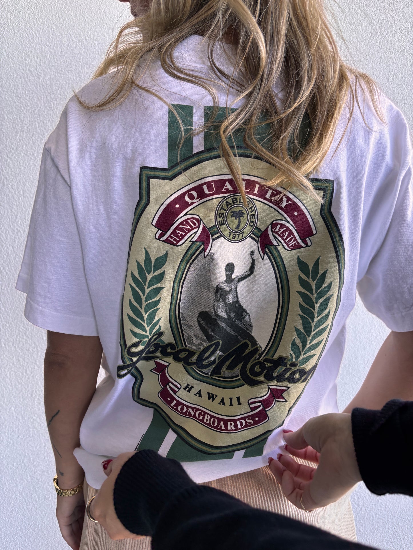 VINTAGE LOCAL MOTION LONGBOARDS TEE WHITE