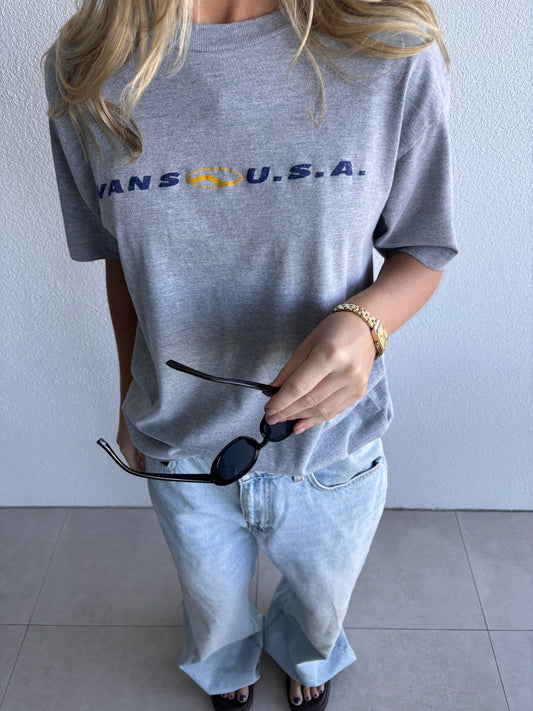 90S VANS USA TEE GREY