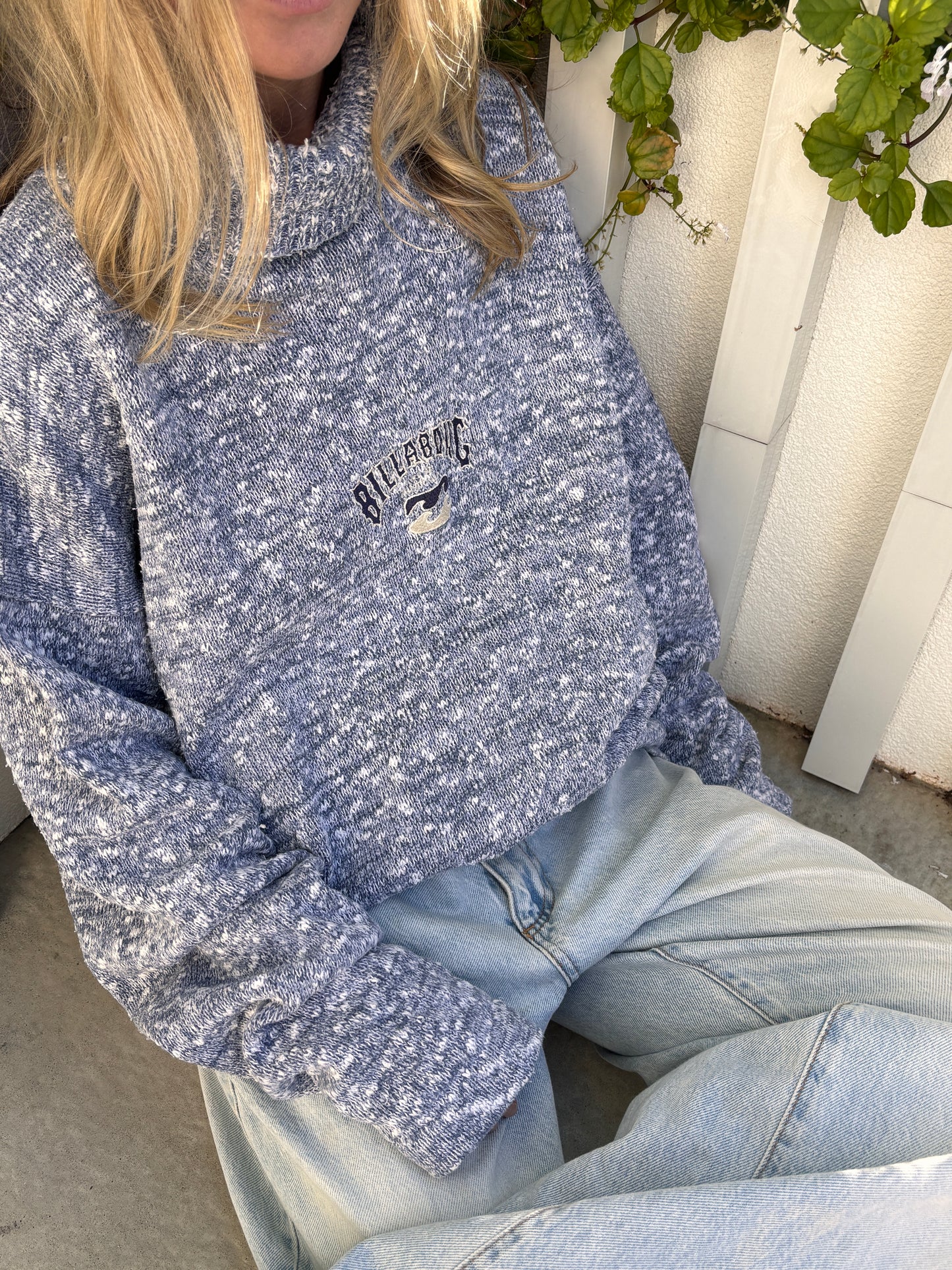 VINTAGE BILLABONG TURTLENECK SWEATER BLUE