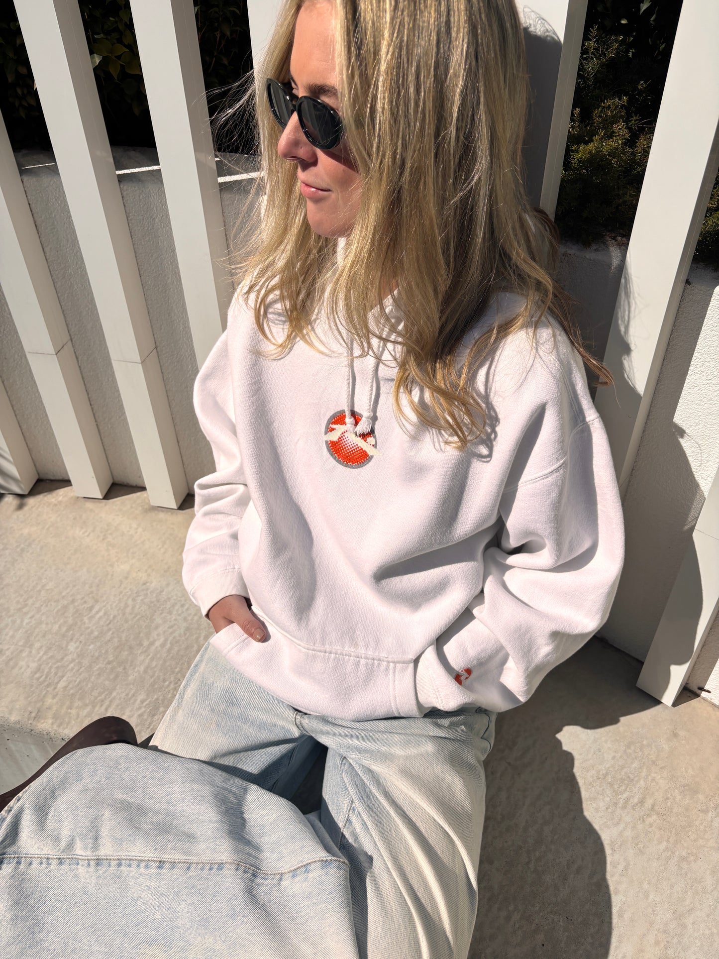 VINTAGE RUSTY HOODIE WHITE