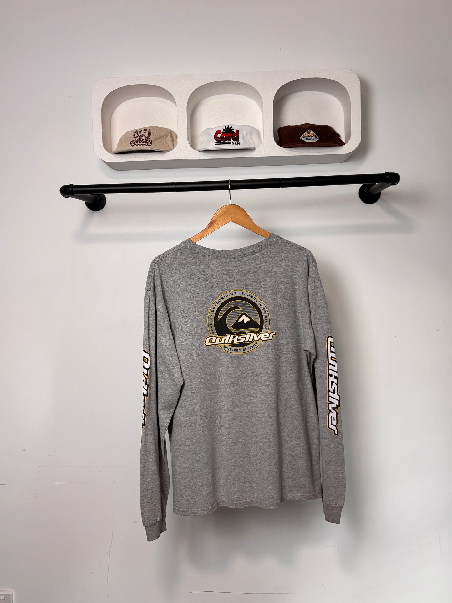 Y2K QUIKSILVER LONGSLEEVE TEE GREY