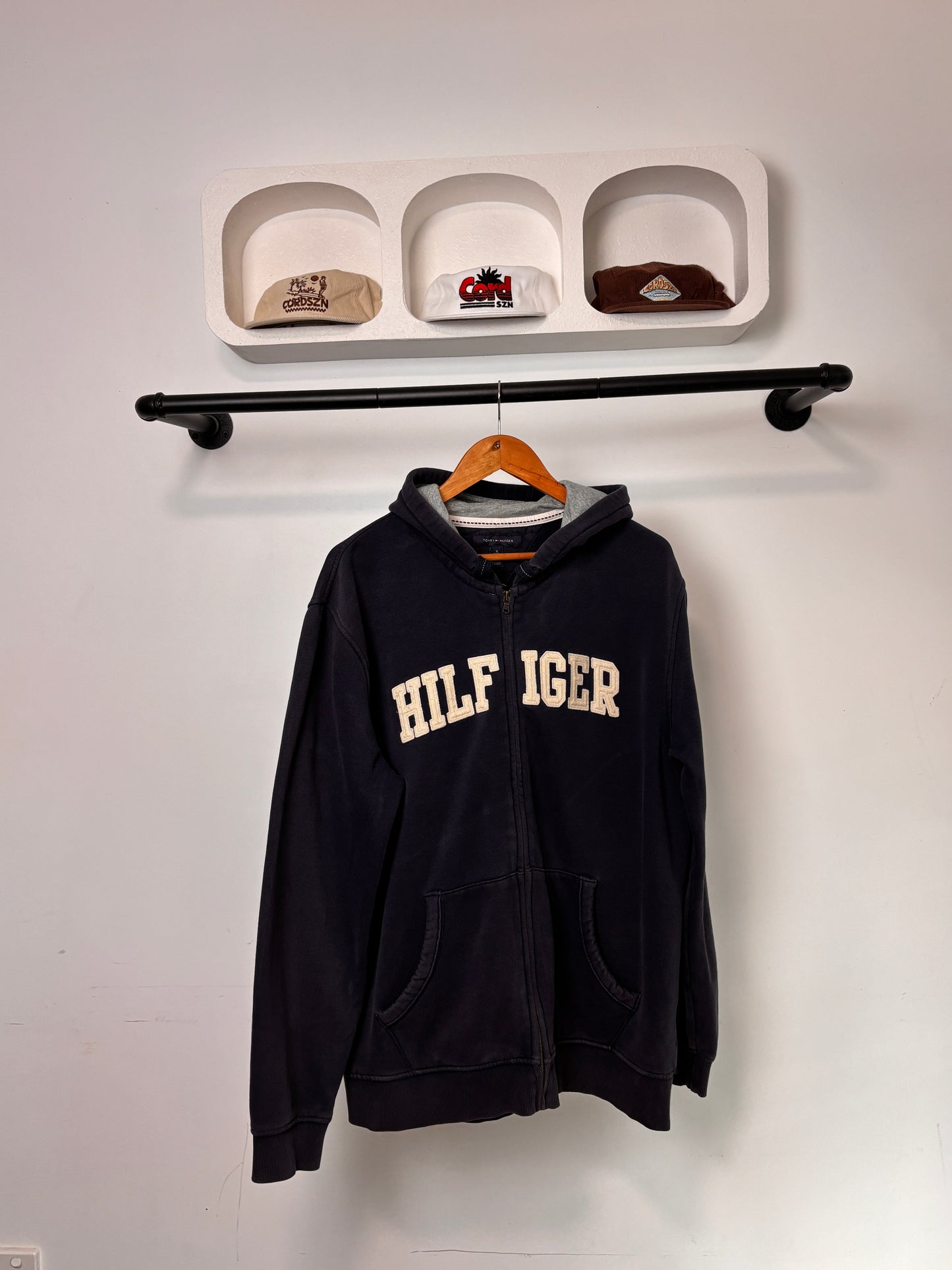 MODERN TOMMY HILFIGER ZIP UP JUMPER NAVY